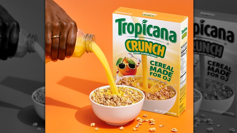 Tropicana Crunch with orange juice