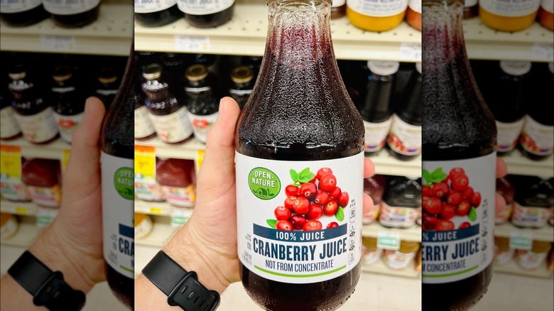 bottle of cranberry juice