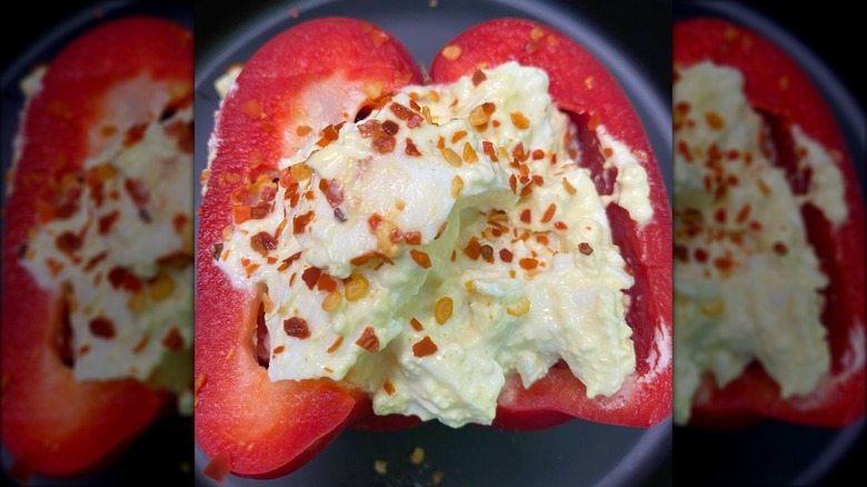 Egg salad stuffed pepper