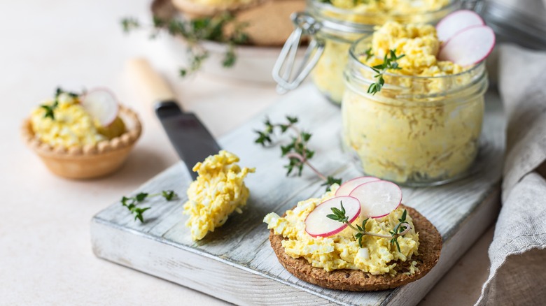 Egg salad herbs radishes