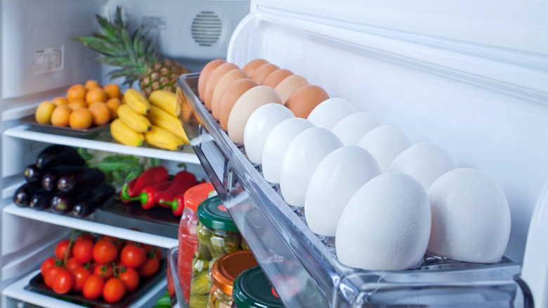 Eggs in the refrigerator door