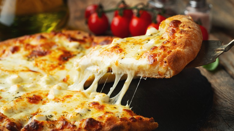 Cheesy pizza slice