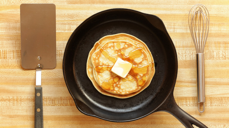 pancake in cast iron pan