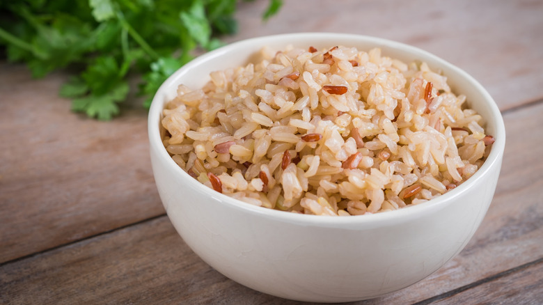 Brown rice in a bowl