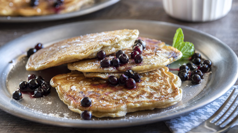 sourdough blueberry pancakes