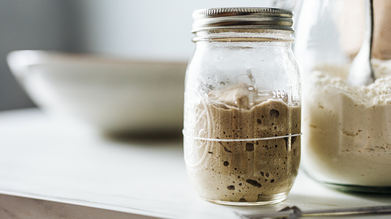 jar of sourdough starter