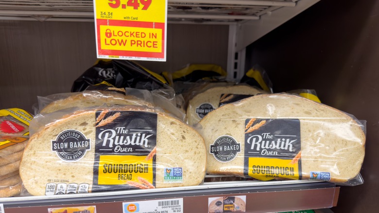 sourdough bread in grocery store