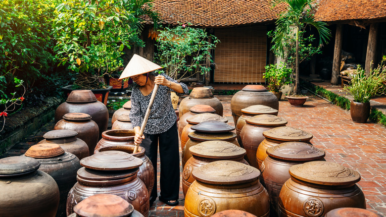 traditional soy sauce production