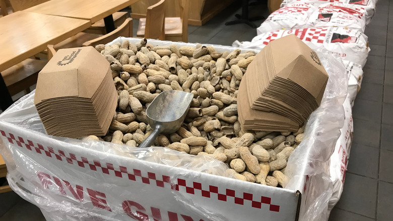 Peanut station at Five Guys