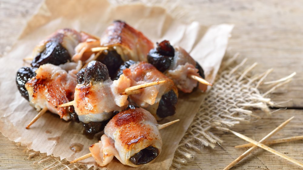 Bacon-wrapped prunes