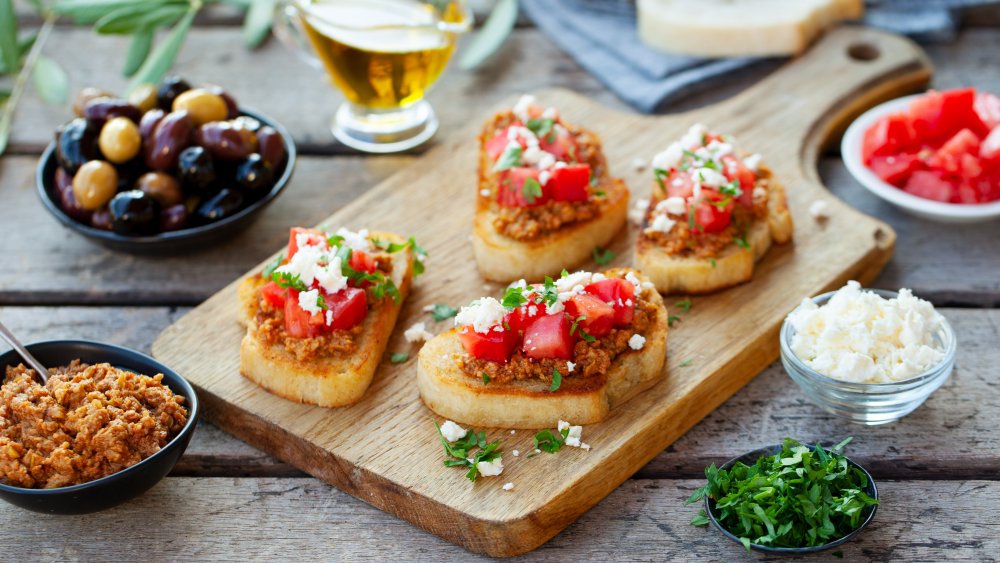 Olive tapenade crostini