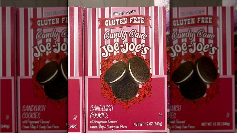 A box of Trader Joe's Candy Cane Joe-Joes