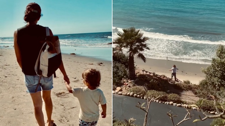 Screenshot from the Gaines family beach video