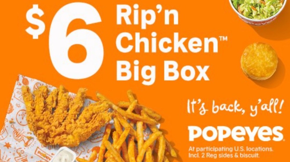 Rip'n chicken deal Popeyes