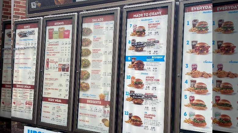 wendy's drive thru menu, items from made to crave menu are no longer available
