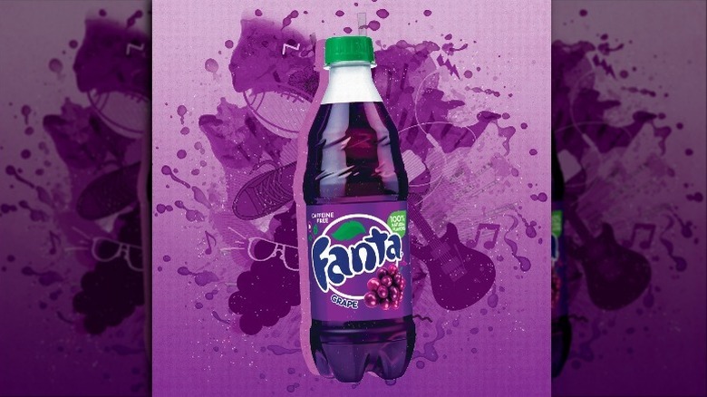 bottle of fanta grape