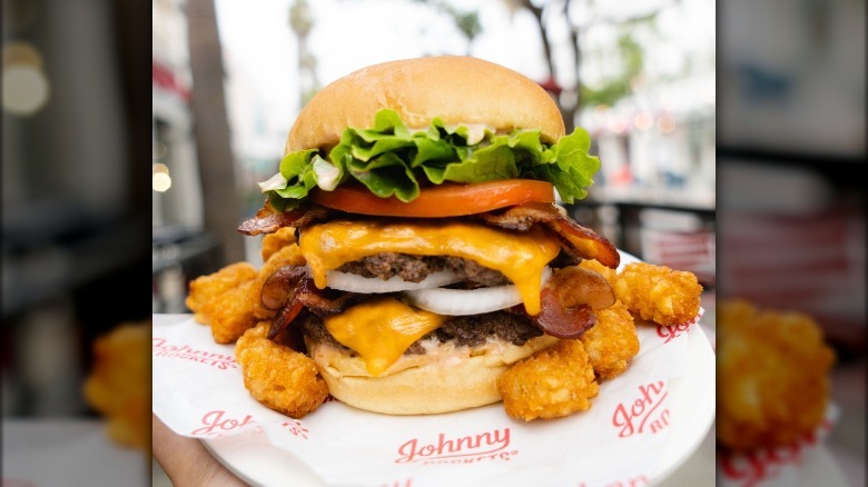 Johnny Rockets bacon cheddar burger