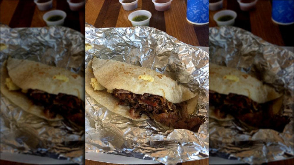 Taco Cabana's Brisket & Egg Taco