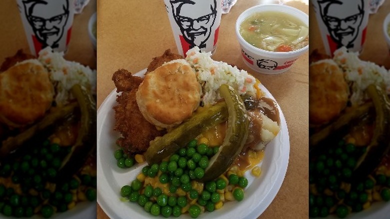 filled plate from KFC buffet