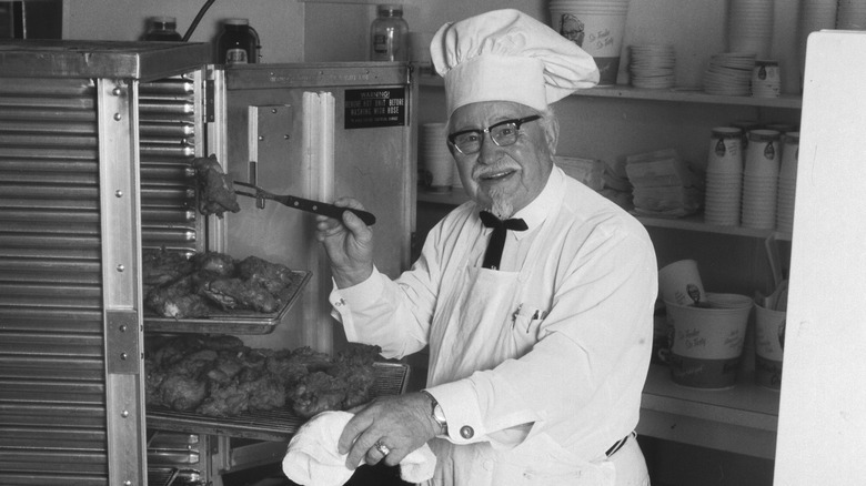 Colonel Harland Sanders cooking