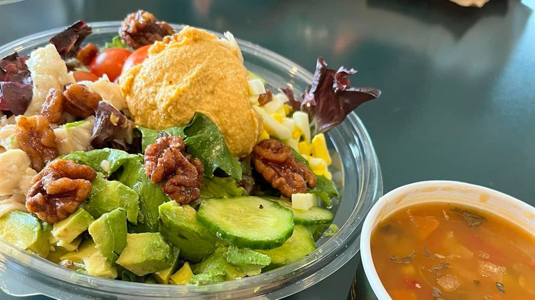 Potbelly salad with soup