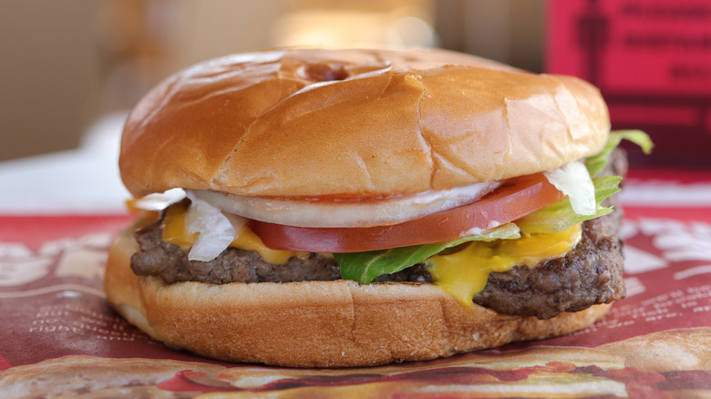 Wendy's cheeseburger on paper