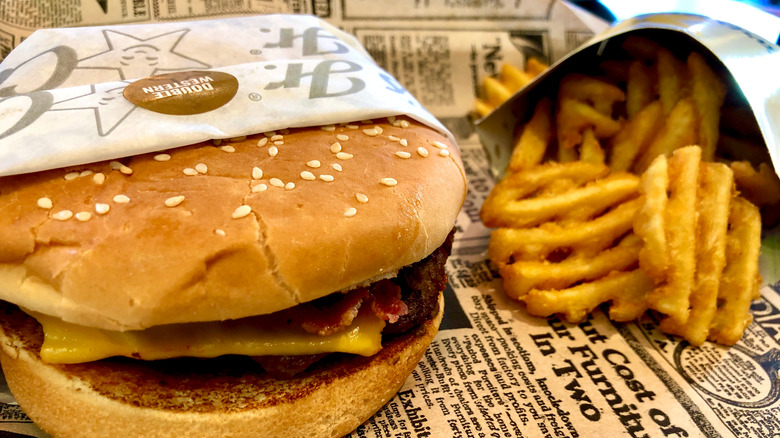 Carl's Jr. burger and fries