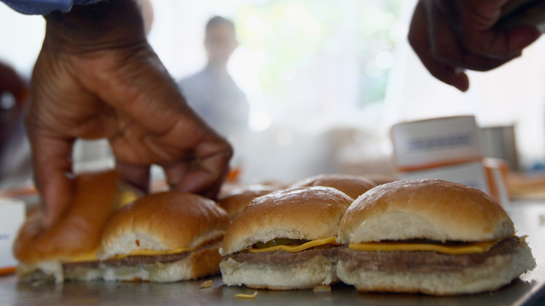 Line of White Castle sliders