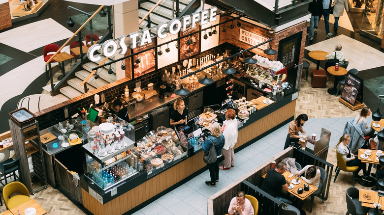 Costa Coffee store seen from above