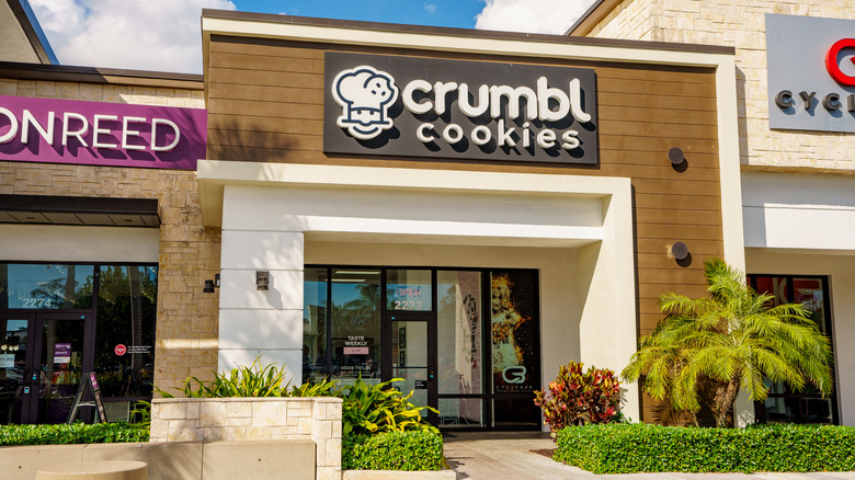 A Crumbl Cookies storefront 