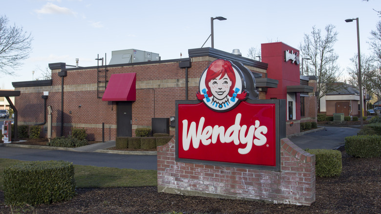 Wendy's restaurant exterior with sign 