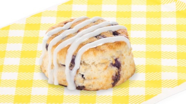 berry biscuit on yellow cloth