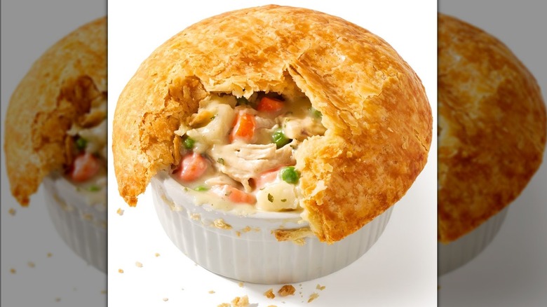 chicken pot pie in bowl