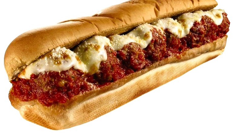 long meatball sub with cheese