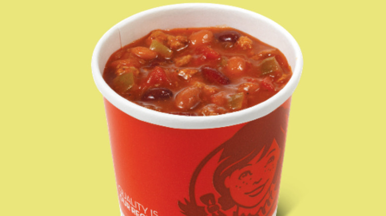 Wendy's chili in red cup