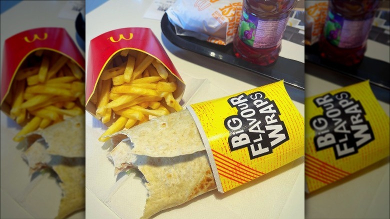 Big Flavour Chicken wrap and fries