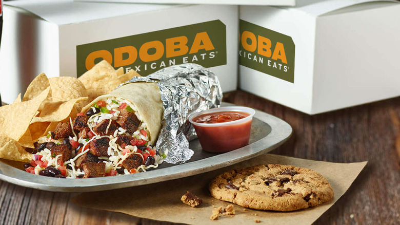 Qdoba cookies next to combo meal