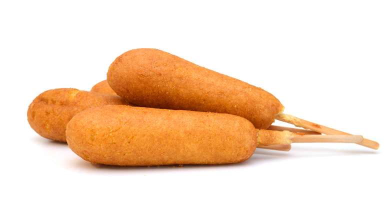 pile of corn dogs