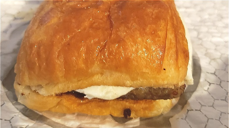 Wendy's croissant breakfast sandwich