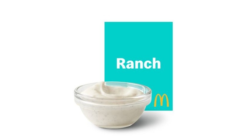 Glass dish of McDonald's ranch
