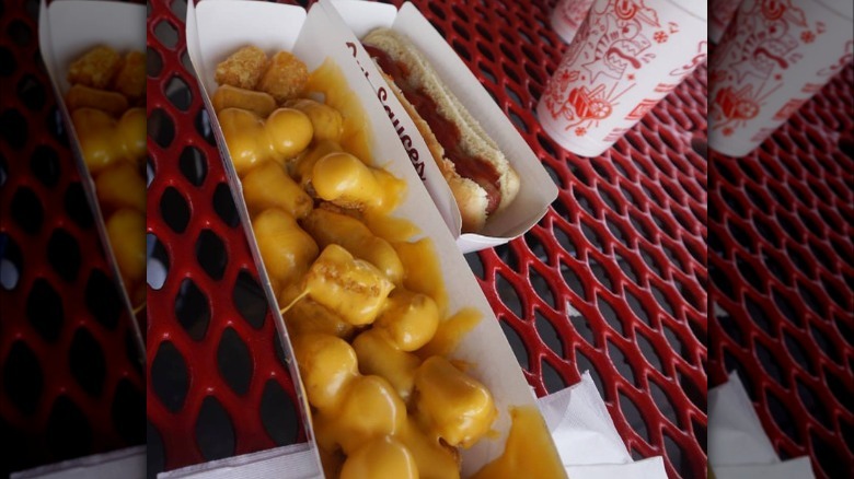 Sonic cheese sauce on tots