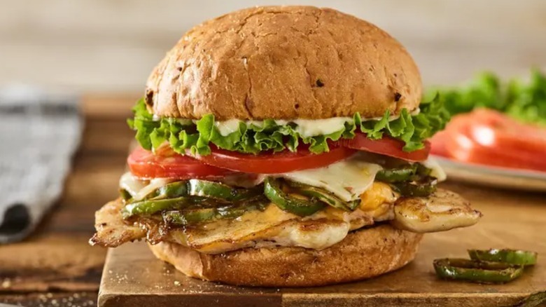 grilled chicken green chiles sandwich