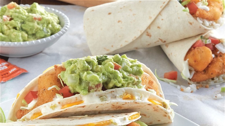 Fish tacos with guacamole