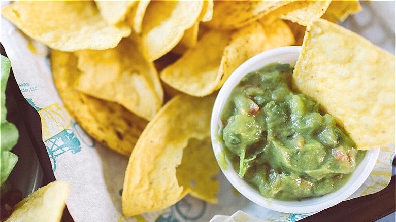 Guacamole with tortilla chips