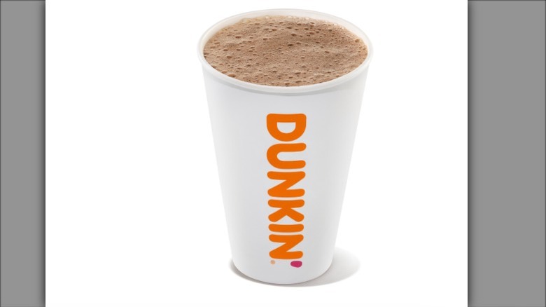 Dunkin' hot chocolate in cup