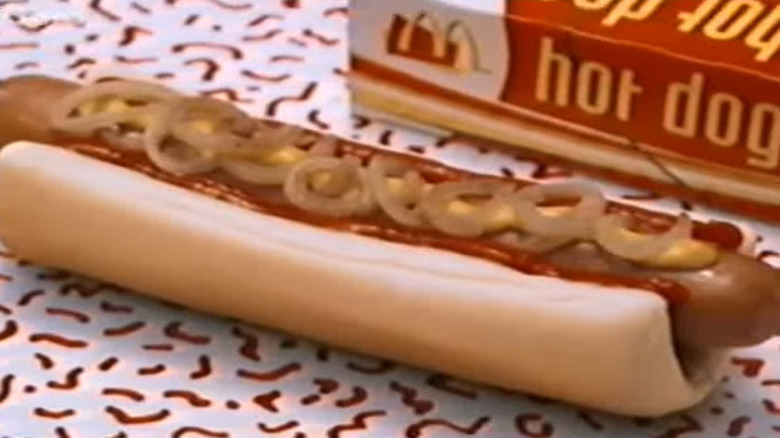 McDonald's hot dog shown in commercial