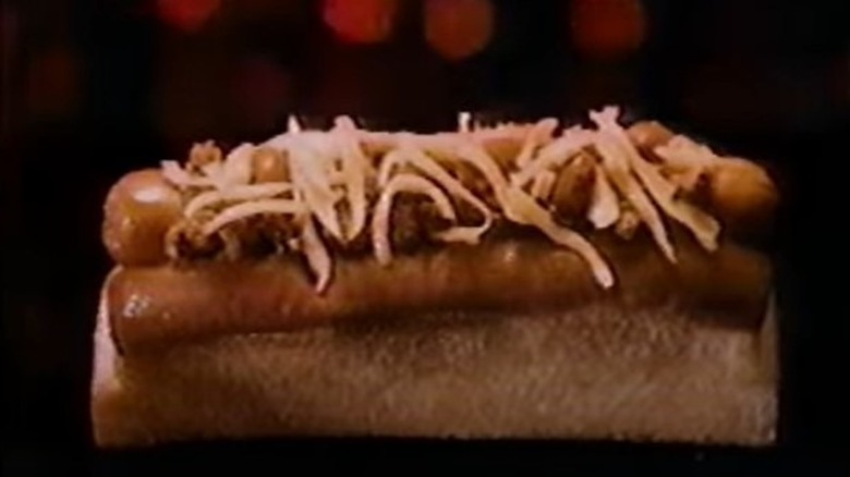 Wendy's chili cheese dog in commercial