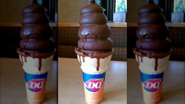 Dairy Queen's Chocolate Dipped Cone on a table