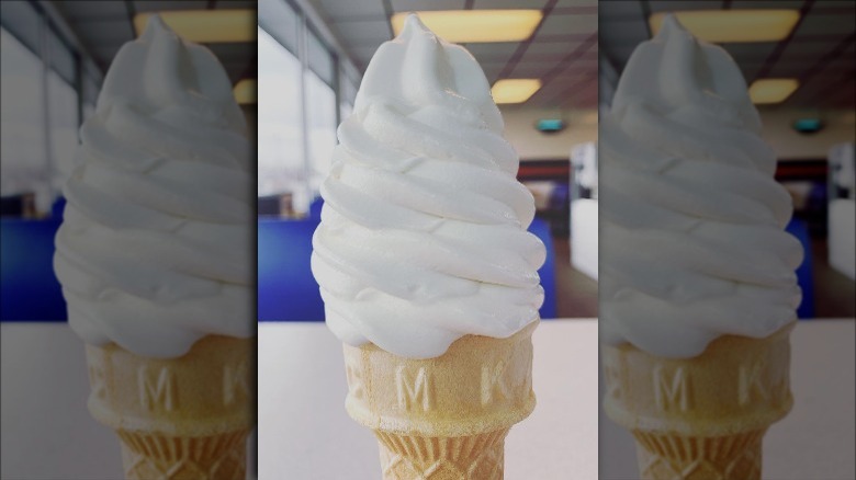 Tastee Freez's Vanilla Soft Serve Cone on table