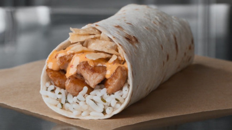 del taco chicken crunch burrito